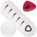 6 Pack Easy Wring Spin Mop 1 Base rotative Mop avec spin Mop Triangle, microfibre Mop tête de sol facile de nettoyage