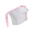thumbnail image 3 of Bandeau Bandeau d'Été Blanc Sans Manches à Épaules Dénudées avec Nœud pour Femmes, 3 of 9