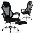 thumbnail image 1 of Costway Chaise de Bureau Ergonomique en Maille avec Repose-Pieds, Hauteur Réglable et Dossier Inclinable, 1 of 10