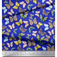 thumbnail image 3 of Soimoi Blue Cotton Duck Fabric Colorful Butterfly Printed Fabric 1 Yard 42 Inch Wide, 3 of 5