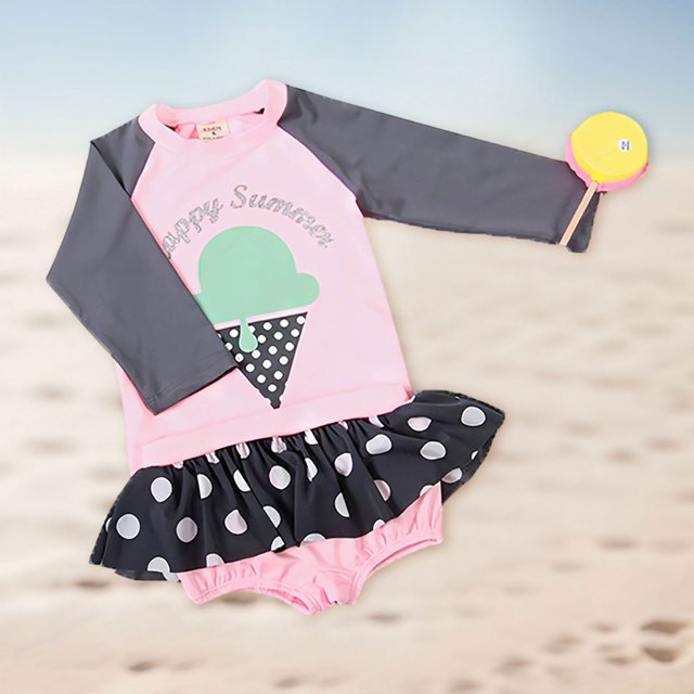 Toddler Girls Rash Guard Swimsuits Summer Long Sleeve Sun Protection Girls Bathing Suits Size 12-18 Months Girls Clothing