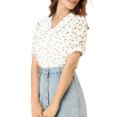 thumbnail image 4 of Unique Bargains Blouse à Manches Courtes à Col Boutonné Florale pour Femme, 4 of 6