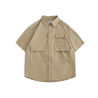 Men's Short Sleeve Shirt With Multiple Pockets For Casual Sports And Leisure Activities Versatile Spring And Summer For Everyday Wear