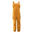 thumbnail image 3 of Fashnice Combinaisons pour Femmes Sans Manches Pantalons Longs avec Poches Combinaison Décontractée de Vacances Pantalon Jaune G, 3 of 8