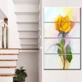 thumbnail image 1 of Design Art - Peinture de Rose avec Feuilles Vertes, 1 of 3