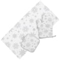 thumbnail image 2 of 1 set of Christmas Snowflake Pattern Heat Resistant Glove Kitchen Baking Glove Pot Holder Towel, 2 of 9
