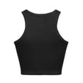 thumbnail image 4 of Hauts Courts Unis Débardeur pour Femme Couleur Sans Manches Col Rond Blouse pour Femme, 4 of 5