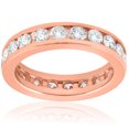 thumbnail image 1 of 2 ct Diamond Eternity Ring 14k Rose Gold Channel Set Womens Round Wedding Band, 1 of 2
