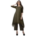 thumbnail image 2 of Moomaya Kurti Asymétrique avec Ensemble Pantalon Femmes Chanderi Imprimé Tenue de Fête Vêtements, 2 of 6