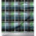 thumbnail image 1 of Soimoi Green Modal Satin Fabric Check Check Print Fabric by the Yard 42 Inch Wide, 1 of 4