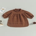 thumbnail image 2 of Toddler A-line Dress Solid Color Short Sleeve Crewneck Party Dress, 2 of 8