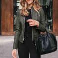 thumbnail image 2 of 2025 Femmes Manches Longues en Molleton Femmes Cardigan Court à devant Ouvert Veste de Course pour Femmes Veste de Complet Manteau, 2 of 3