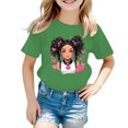 thumbnail image 1 of FhsagQ The 7th Of July Fille Enfant Mignonne Graphique Col Rond Manches Courtes Tee Été Décontracté T-Shirt Fille Printemps The 7th Of July T-Shirts Taille 14-16 Plus Vert Printemps 13-14 Ans, 1 of 5