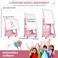 thumbnail image 2 of Gymax Chevalet Artistique Debout pour Enfants Tableau Effaçable à Sec Tableau Noir Double Face Rose, 2 of 10
