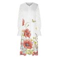 thumbnail image 3 of Robe à Manches Longues Femme Décontractée Col en V Manches Longues Taille Boutons Imprimé Robe Ample Robe d'Été à Manches Longues Robe d'Été Ample pour Femme Robe Longue d'Été pour Femme, 3 of 6