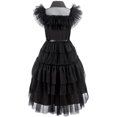 thumbnail image 3 of Girls Stunning Halloween Party TV Serise Character Dress Up Outfit, Ruffle Mesh Hem Layered Tutu Dress, 3 of 5