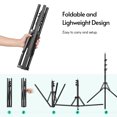 thumbnail image 4 of eccomum Photography Stand Stuido Light Tripod Stand Metal Ring Light Stand 200cm/ 78.7in Max. Height with 1/4 Inch Screw for Photography Studio Reflector Softbox LED Video Light Ring Light, 4 of 7