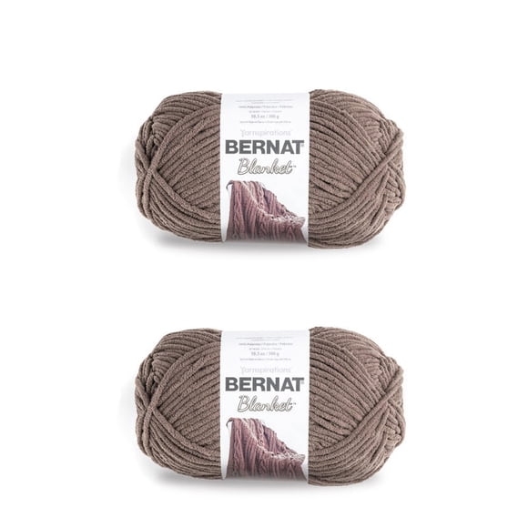 Bernat Fil Taupe pour Couvertures - Lot de 2 de 300 G/10,5 Oz - Polyester - 6 Super Volumineux - 220 Verges - Tricot/crochet