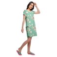 thumbnail image 4 of Moomaya Chemise de Nuit à Manches Courtes Imprimée pour Femmes, Col Rond, en Coton, Vêtement de Nuit, 4 of 5