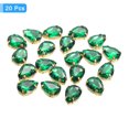 thumbnail image 3 of Unique Bargains 20Pack Teardrop Sew on Rhinestone - 10x7mm Glass Teardrop Crystal Rhinestones in Gold Prong Setting (Green), 3 of 7