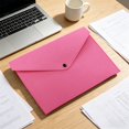 thumbnail image 2 of ZTTD Felt File Folder, Durable Briefcase, Document Bag, Paper File Folders, Portfolio Case, Letter Envelope, Handbag Button Closure, for Office Home S-chool Stationery (Z06-Pink), 2 of 8