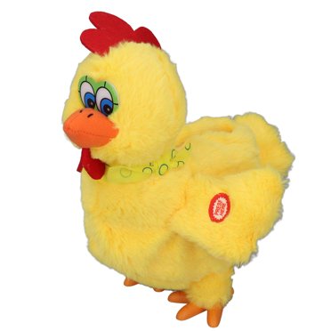 Laying Eggs Toy, Soft Short Plush Electric Crazy Plush Chicken with Sound Music Funny Hen Laying Eggs Toy with 3 Colored Eggs Chicken Animal Toy Easter Gifts for Kids Boys Girls