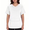thumbnail image 1 of Ohufall Plus Size Scrubs for Women Stretch, Solid Color Scrub Tops - Front Pocket Design for Nurses & Healthcare Workers, 1 of 3