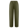 thumbnail image 4 of RKSTN Womns Pants Casual Solid Color Pockets Buttons Elastic Waist Comfortable Straight Pants Lightweight Soft Workout Pants, 4 of 5