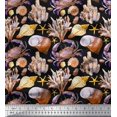 thumbnail image 1 of Soimoi Black polyester Crepe Fabric Crab,Shell & Coral Ocean Printed Fabric 1 Yard 52 Inch Wide, 1 of 3
