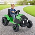 thumbnail image 4 of Costway 24V Ride On Tractor for Kids with Detachable Trailer Remote Control Music Green, 4 of 10
