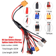 thumbnail image 1 of 8 in 1 RC Lipo Battery Charger Splitter Cable Adapter Connector XT60 Plug to JST T Plug XT60 EC3 Futabas Tamiyas, 1 of 5