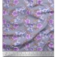 thumbnail image 1 of Soimoi Modal Satin Fabric Leaves & Buttercup Floral Decor Fabric Printed Yard 42 Inch Wide, 1 of 3