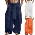 thumbnail image 1 of Men Solid Casual Pockets Outdoor Straight Type Elastic Waist Pants Trousers, 1 of 6