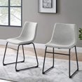 thumbnail image 1 of Walker Edison Faux Leather Dining Chairs, Grey (Set of 2), 1 of 4