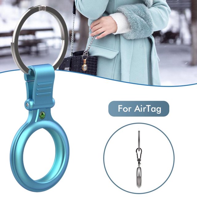 Étui en Métal avec Porte-Clés Résistant aux Rayures Étui Protecteur Portable Compatible avec AirTags Traqueur Bluetooth Housse de Protection