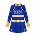 thumbnail image 3 of Lejafay Robe de Danse de Cheerleading Ballet pour Filles Uniforme Scolaire Robe Plissée à Manches Longues Tenues d'Halloween Bleu 14, 3 of 5
