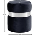 thumbnail image 4 of Meridian Furniture Hailey Contemporary Velvet Ottoman/Stool in Black, 4 of 8