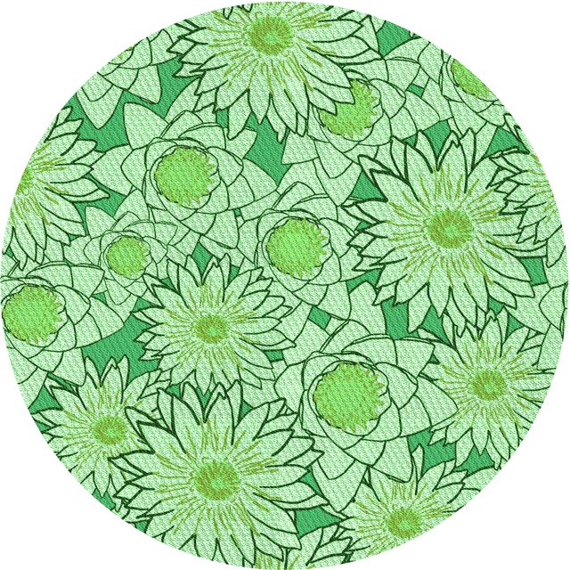 Ahgly Tapis Rond Lavable en Machine Intérieur Transitionnel Vert Clair, 4 Pieds Rond
