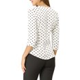 thumbnail image 3 of INSPIRE CHIC Blouse de Rentrée pour Femme Col en V Manches 3/4 Pois Imprimé Cœur Haut à Boutons devant Blanc P, 3 of 7