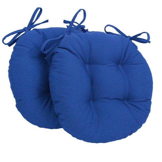 Coussins de Chaise Ronds Capitonnés en Sergé Uni de 16 Po (Ensemble de 2)