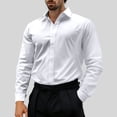 thumbnail image 2 of Admvng Compression Shirt Men Solid Wrinkle-Free Long Sleeve Regular Fit Button Down Shirt S-2XL, 2 of 9