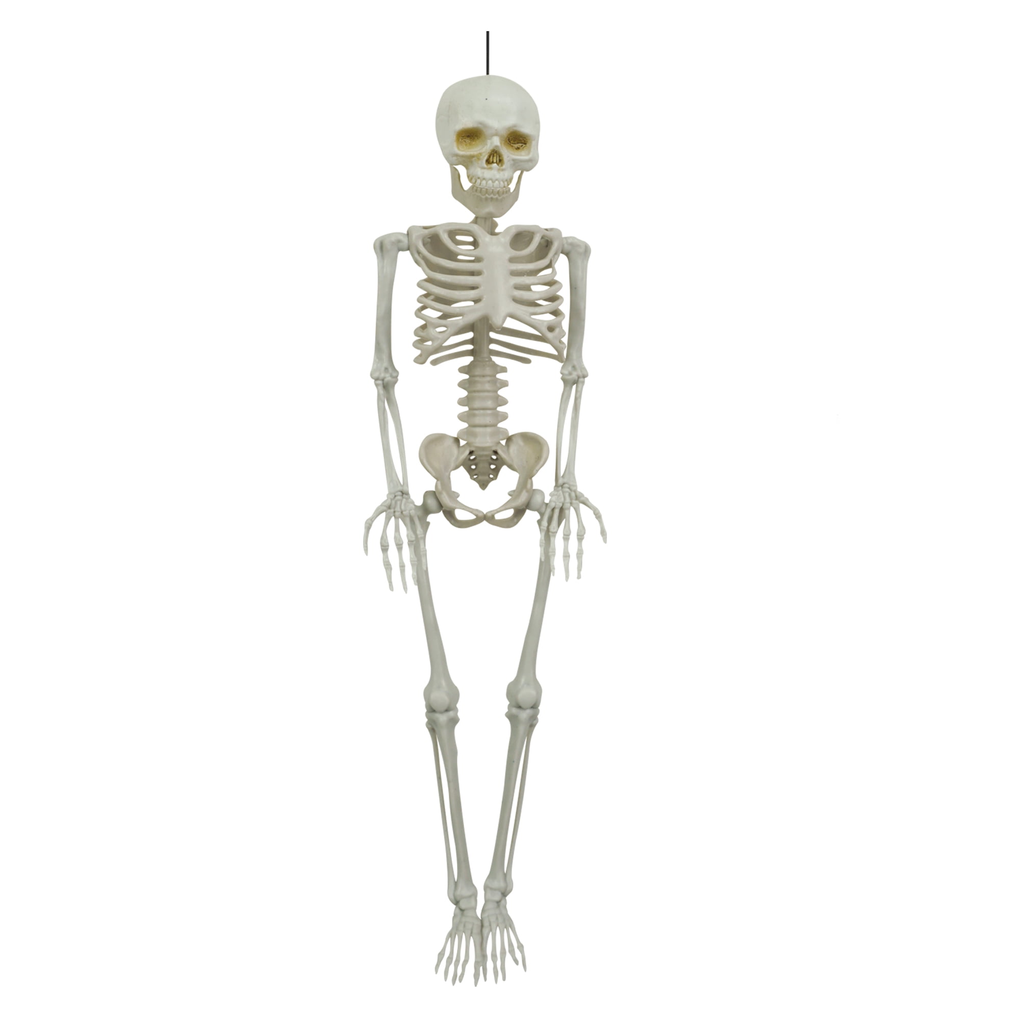 Way to Celebrate Halloween Outdoor Decor 40cm Hanging Bone Color Plastic Posable Realistic Skeleton