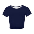 thumbnail image 4 of Women's Casual Crew Neck Short Sleeve Crop Top Soft Basic Tee for Everyday Spring Summer Wear, 4 of 4