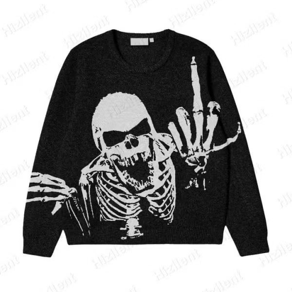 Chandail Mode Automne Hiver Américain Col Rond Chandail Personnalisé Imprimé Manches Longues Joker Ample