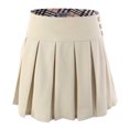thumbnail image 1 of Bienzoe Jupe d'Uniforme Scolaire pour Fille, Extensible, Plissée, Taille Ajustable, Kaki 4, 1 of 2