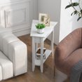 thumbnail image 4 of Gymax 2 PCS 2-Tier End Table Irregular Narrow Sofa Side Nightstand w/ Storage Shelf White, 4 of 9