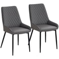 thumbnail image 1 of HOMCOM Dining Chairs Set of 2, PU Leather Kitchen Chairs with Metal Legs, 1 of 10