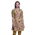 thumbnail image 1 of Bimba Kurtis Courtes pour Femmes Imprimées à Col Mandarin Robe à Manches Retroussables, 1 of 6