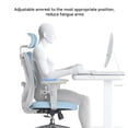 thumbnail image 3 of SIHOO M18 Office Chair, Mesh Computer Ergonomic Chair with Adjustable Lumbar Support, High Back Chair for Big and Tall, Blue, 3 of 9