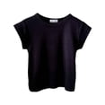 thumbnail image 1 of Sunnyoo Toddler Girls T-Shirt Solid Short Sleeve Cotton Ribbed T Shirt, Sizes 4-5Y, 1 of 3